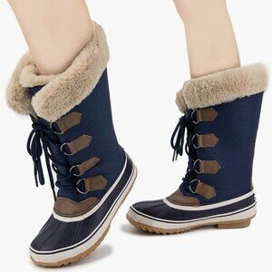 JBU by Jambu STORMGATE Regular Calf Mid Shaft Flats Winter Duck Boots Navy